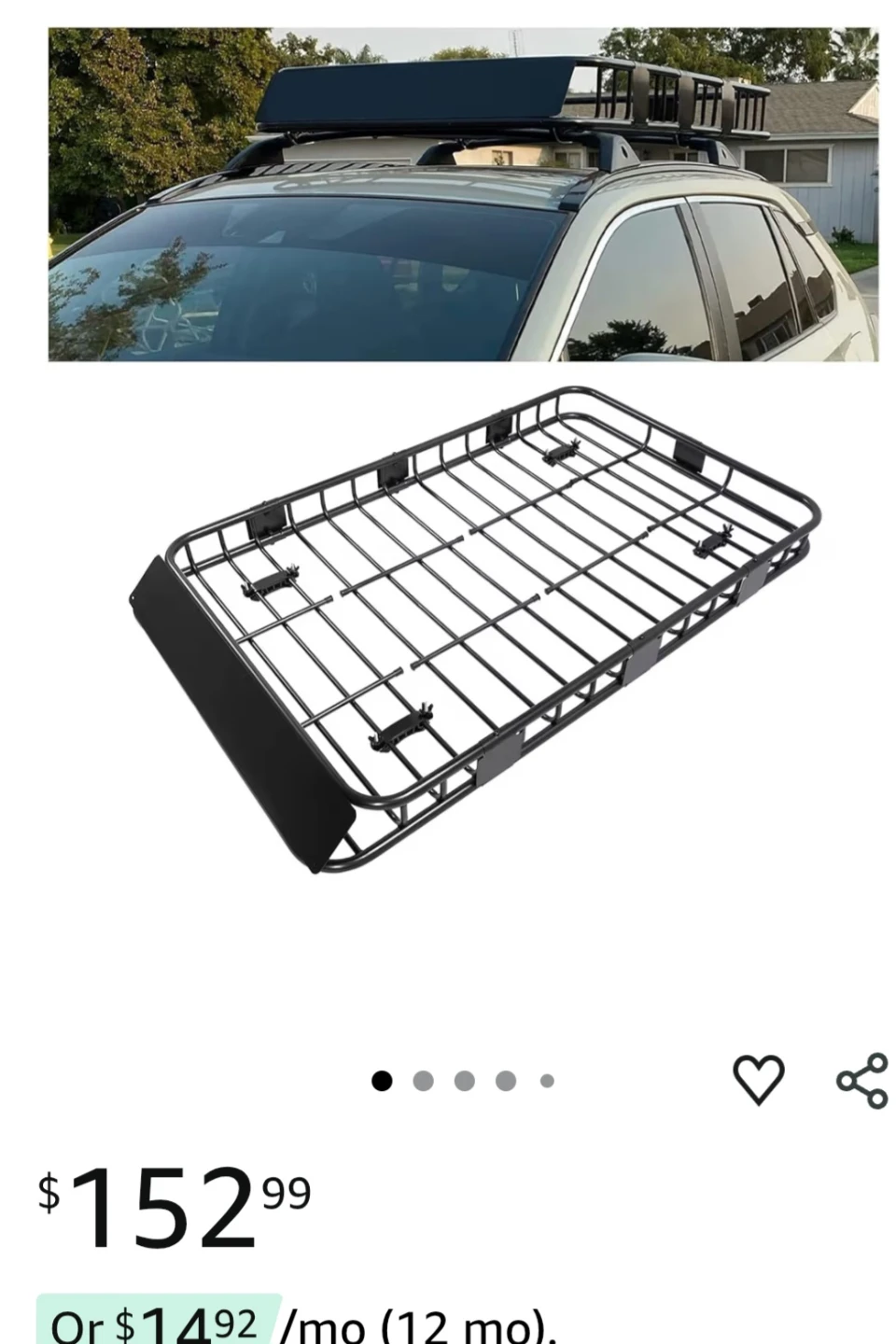 ECOTRIC 67" x 38" Universal Roof Rack Cargo Carrier Basket - photo 5