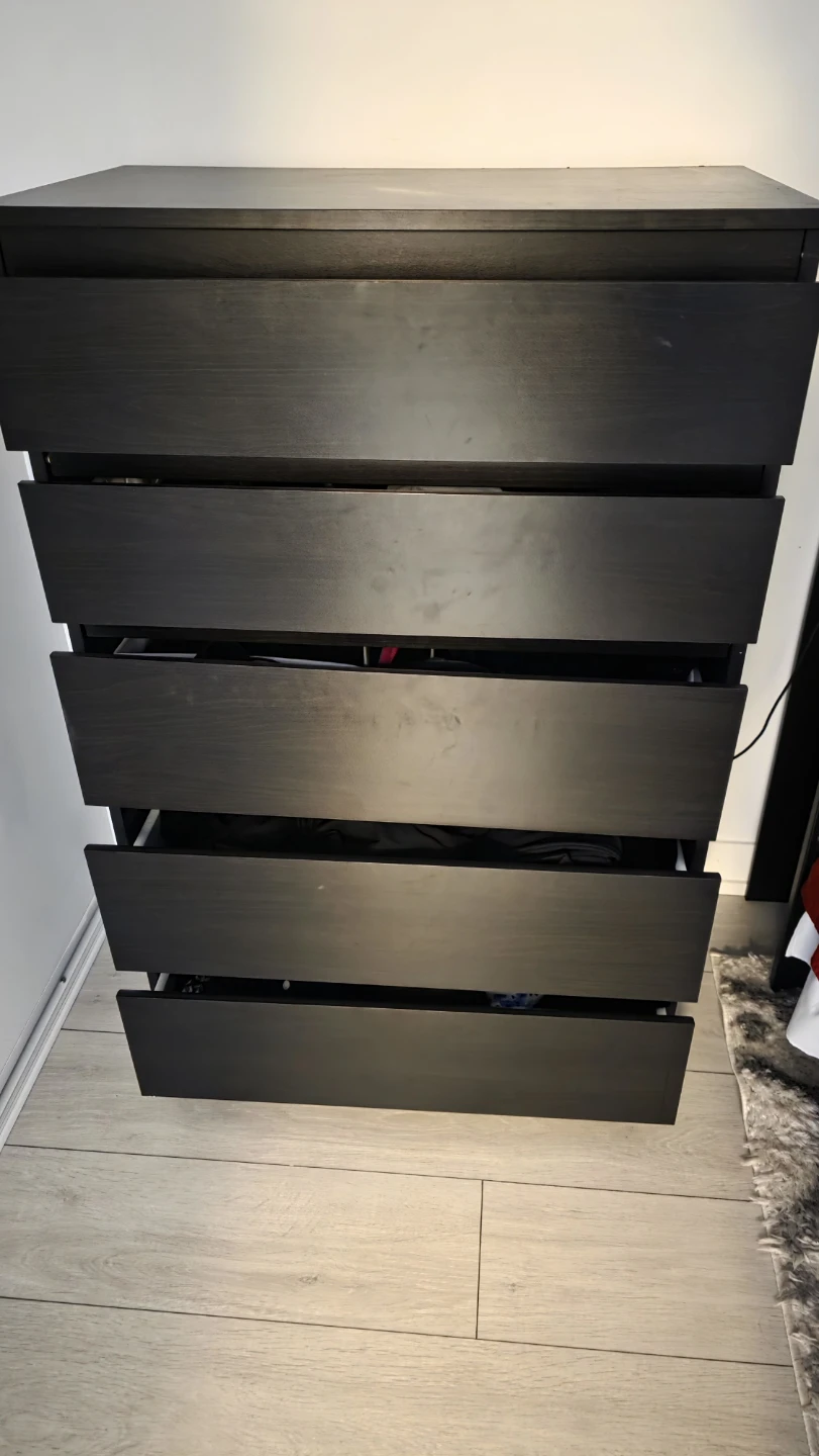 MOVING SALE - IKEA Dark Wood 5-Drawer Dresser - photo 3