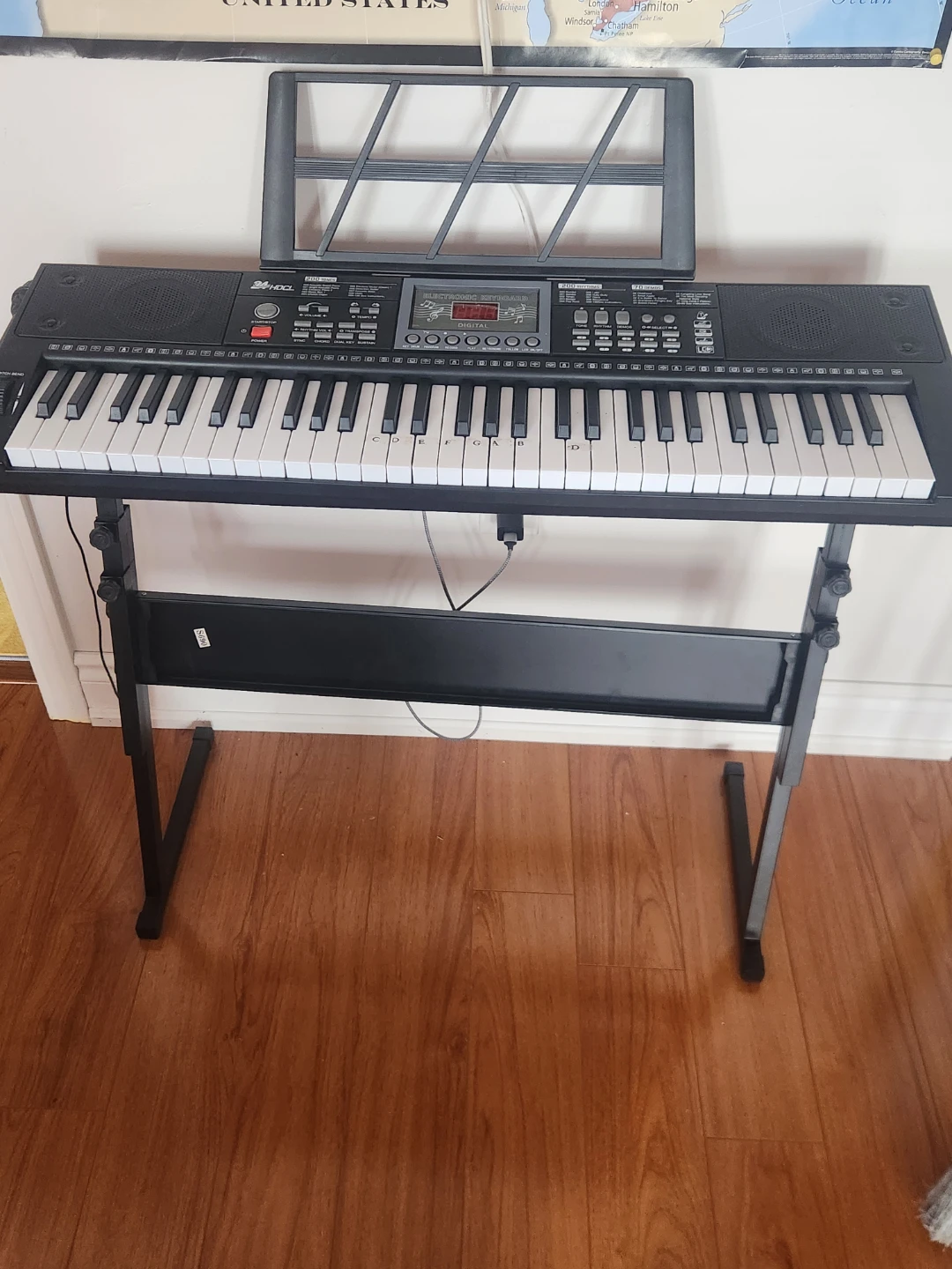 Black 61-Key Electronic Keyboard with Stand and Microphone - photo 4
