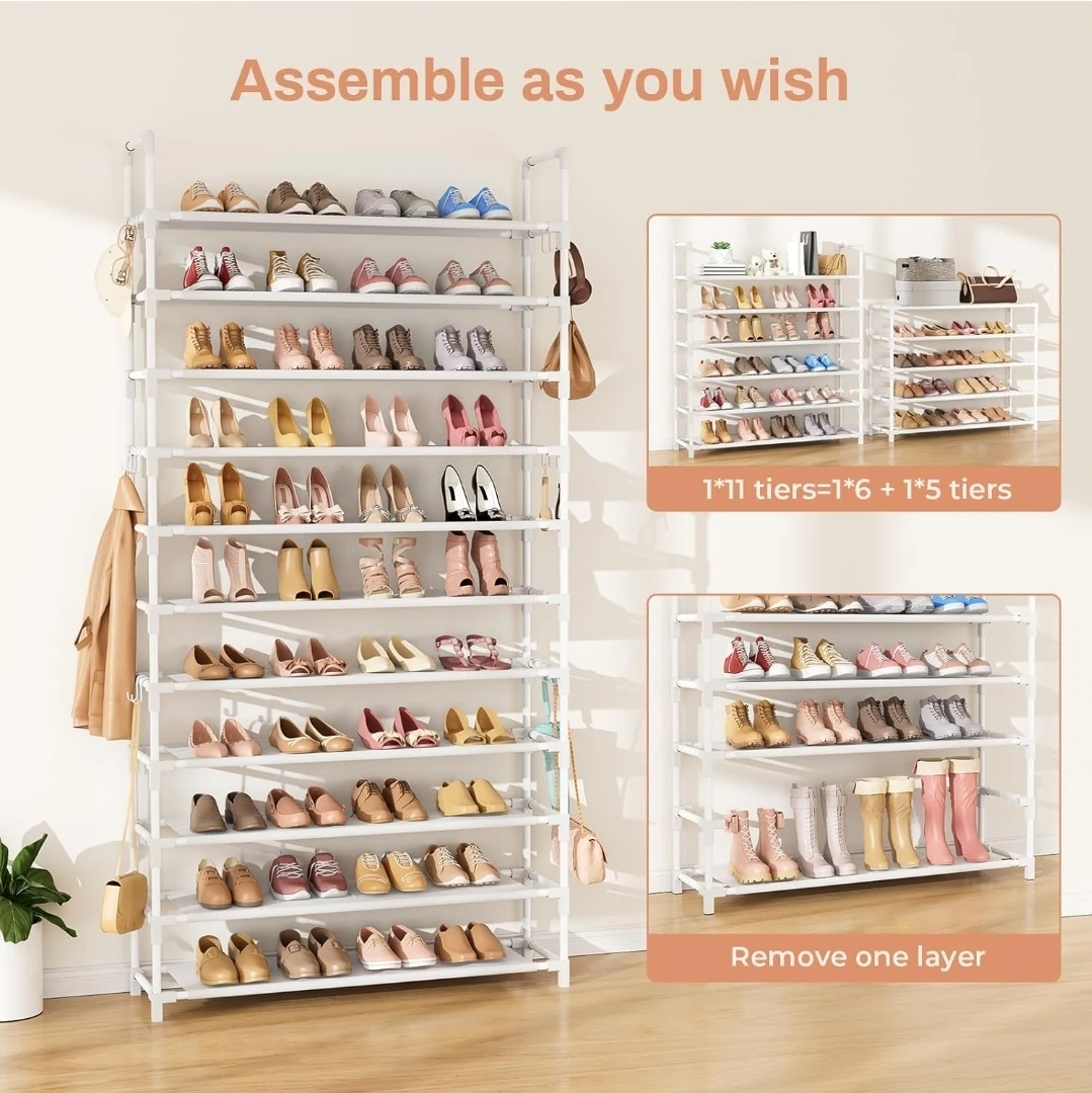 11 Tiers Shoe Rack - White 🌱 - photo 5