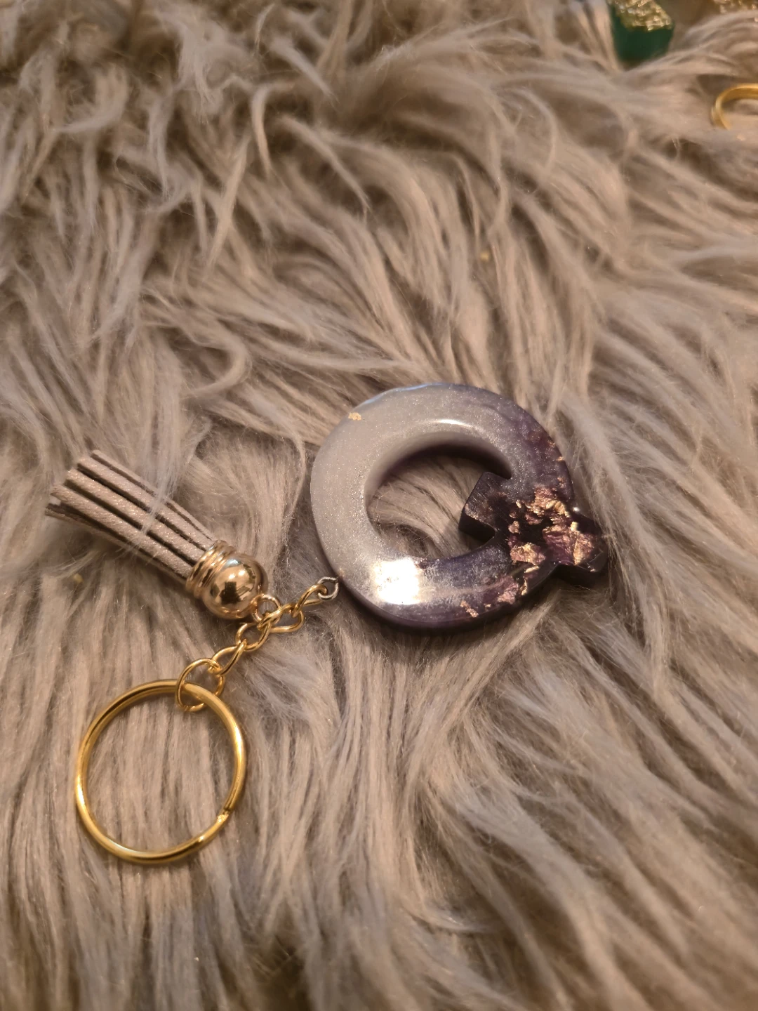 Handmade Resin Letter Keychains - photo 5