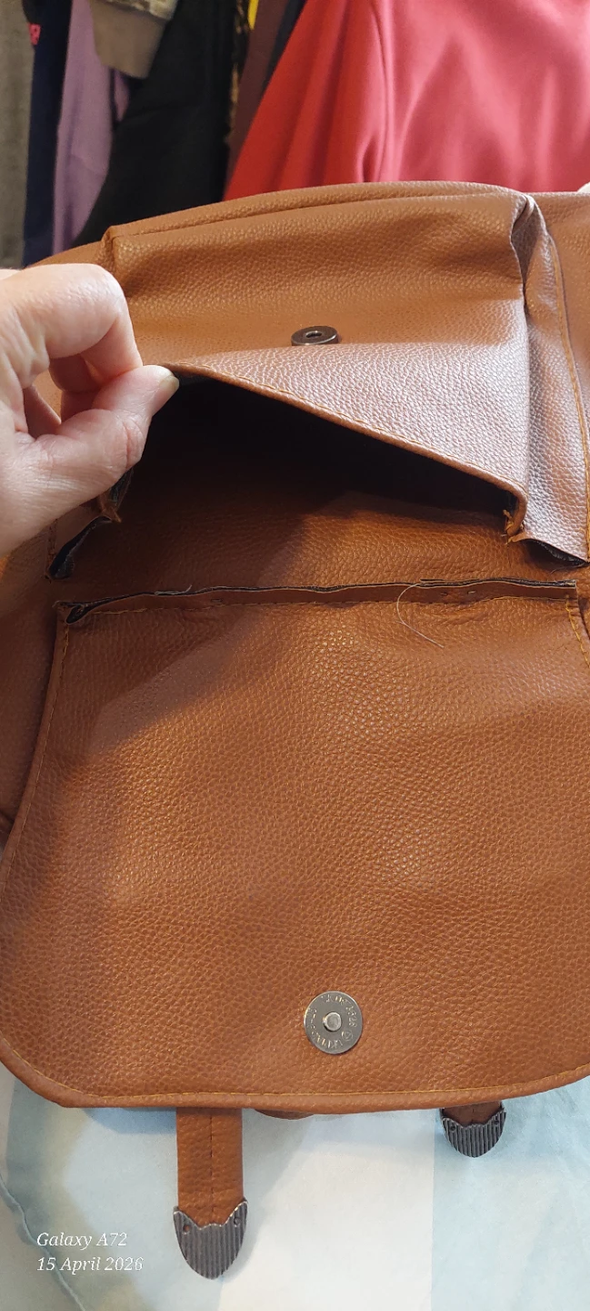 Brown Faux Leather Backpack - photo 2