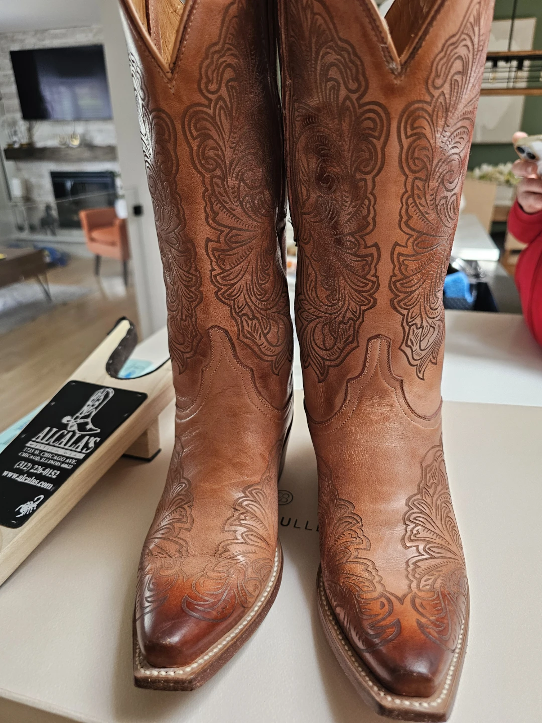 Woman Brown Leather Cowboy Boots