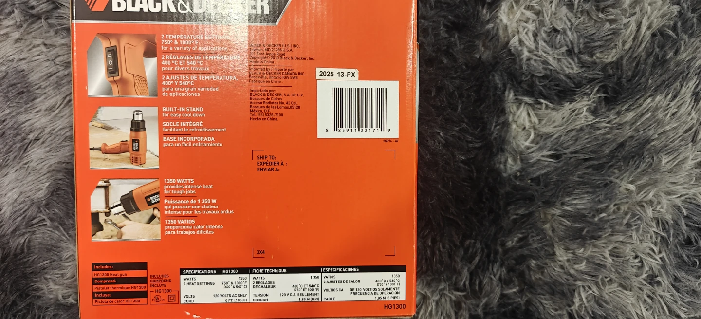 Black & Decker 1350W Heat Gun HG1300 - photo 2