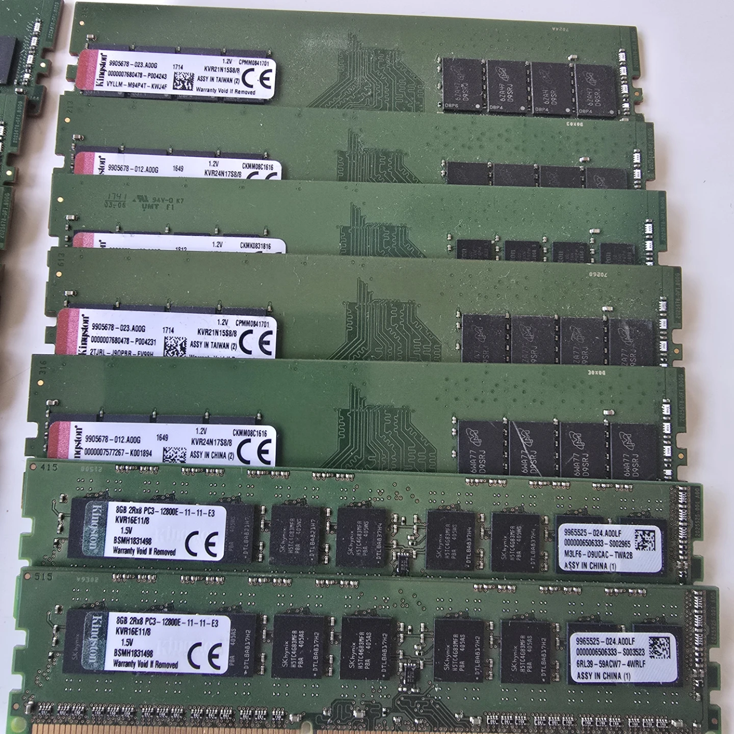 Assorted & Kingstone DDR 4 , 8GB RAM Sticks