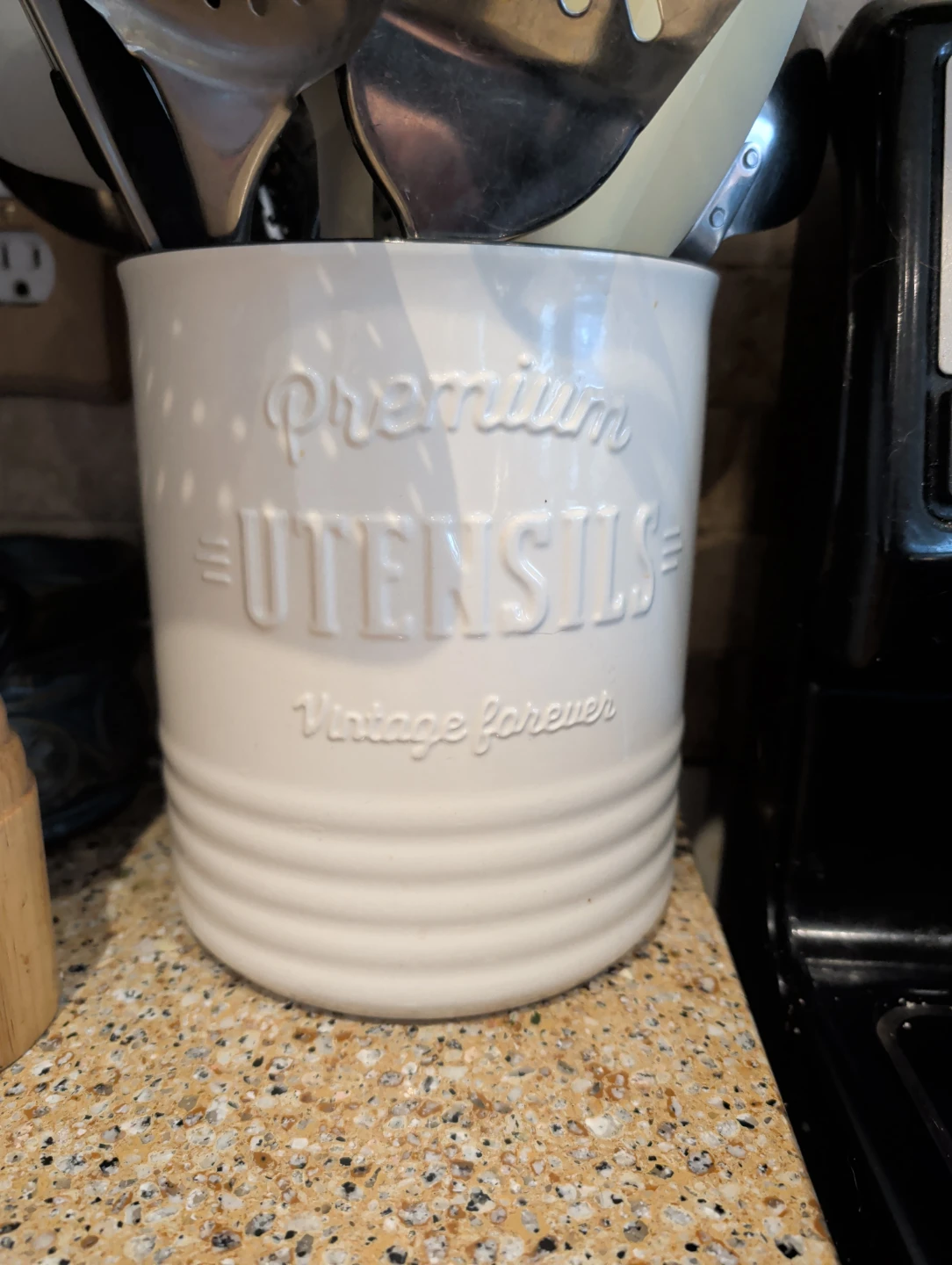 White Ceramic Utensil Holder
