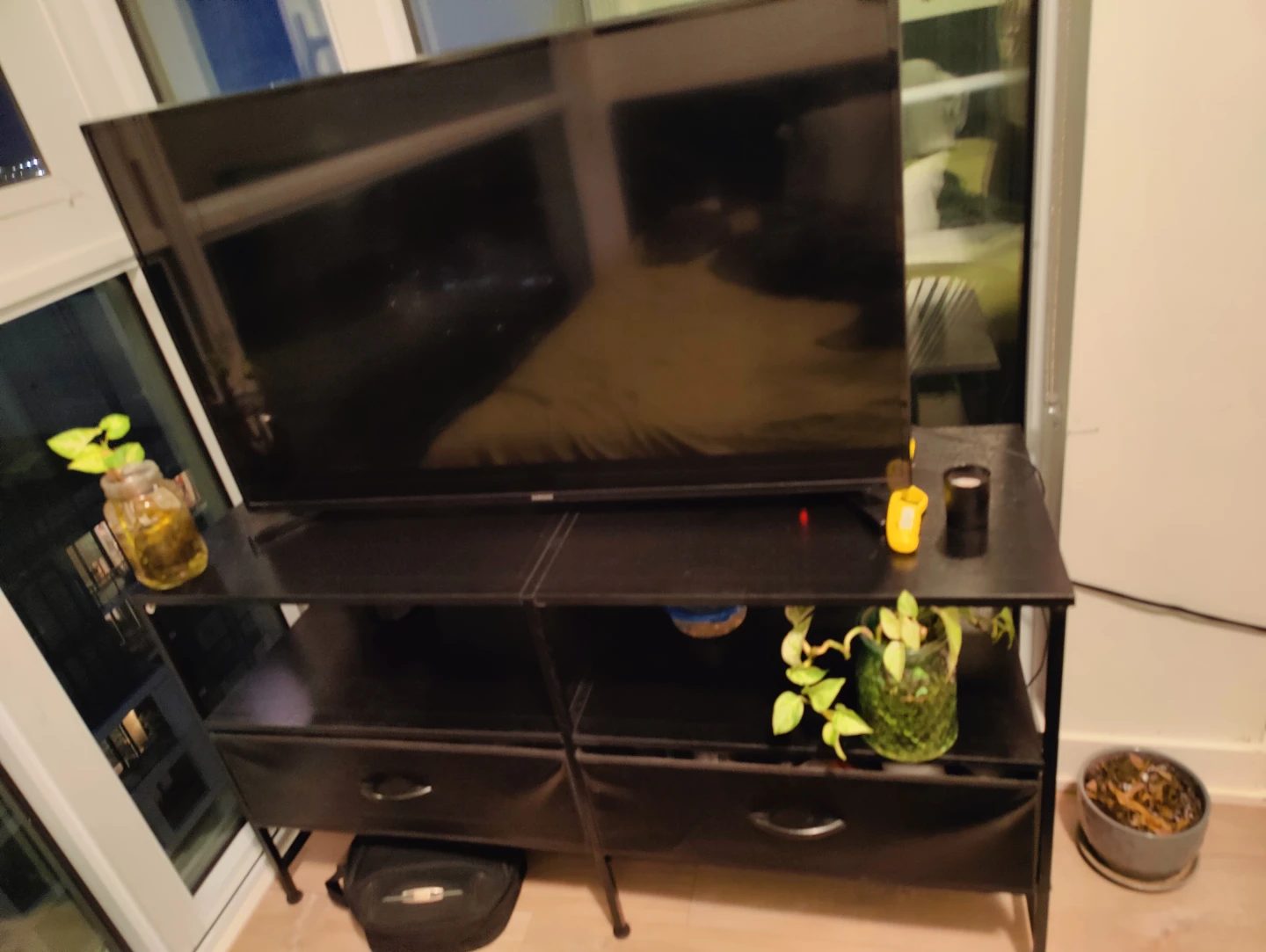 Black TV and the stand