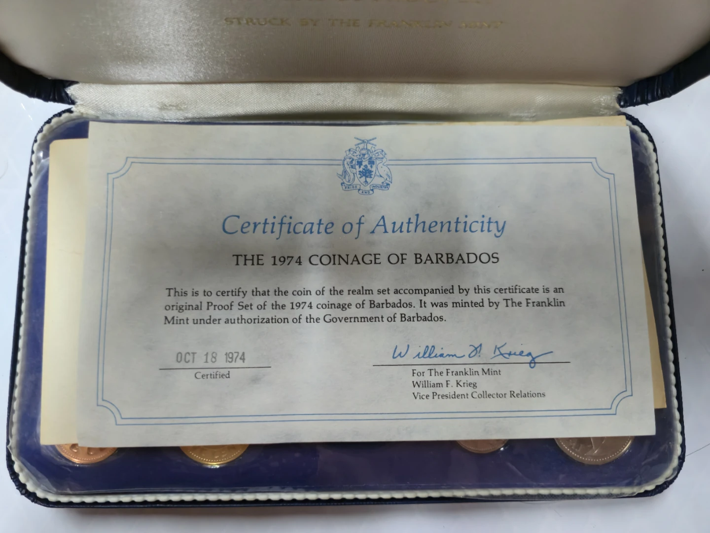 1974 Coin Proof Sets - Barbados, British VI & Cook Islands - photo 2