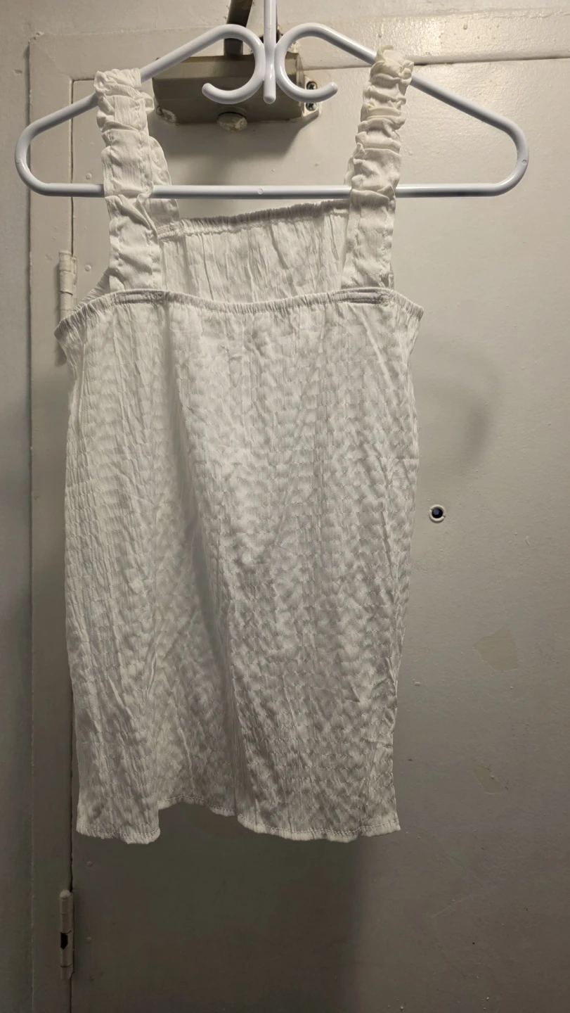White Polyester Spandex Tank Top Size S