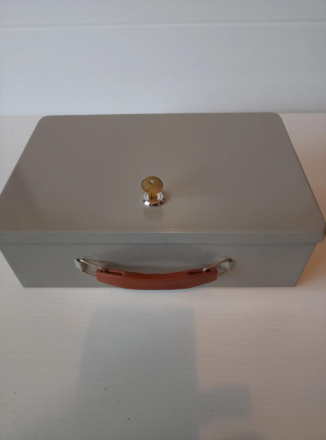 Grey Metal Lock Box with Handle