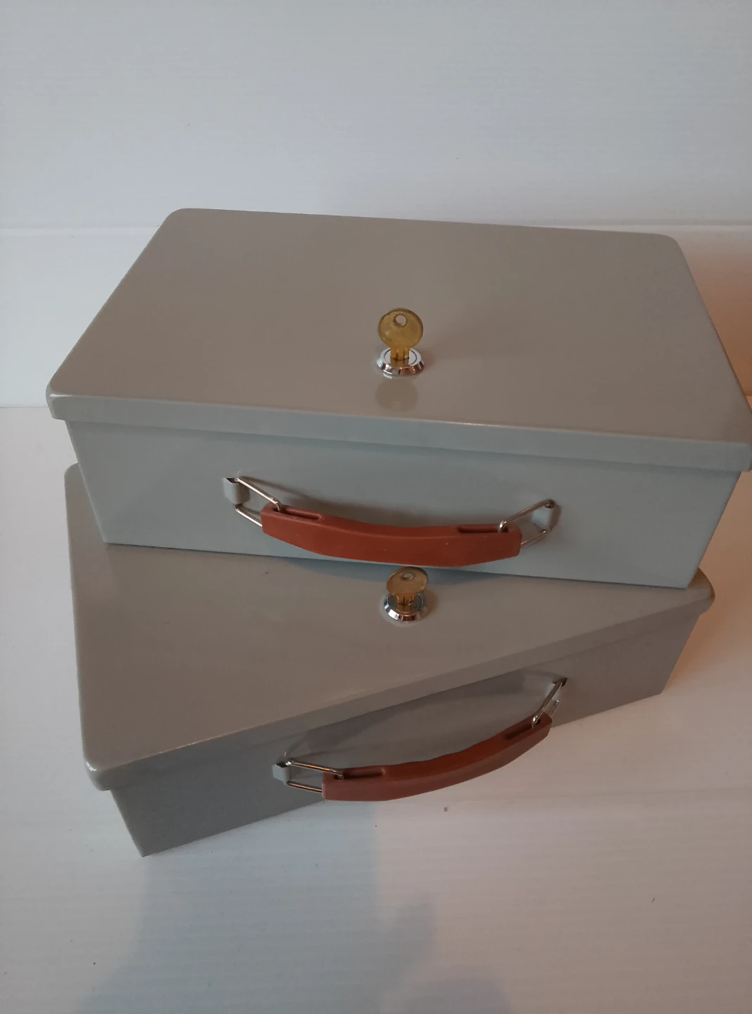 Grey Metal Lock Box with Handle - photo 3