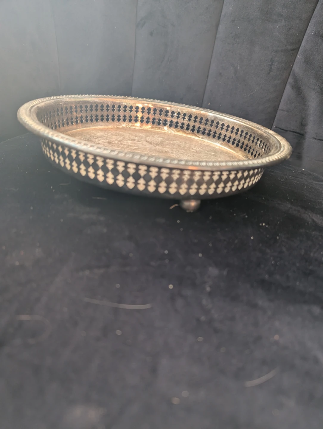 Vintage Silver Plated Footed Tray - photo 2