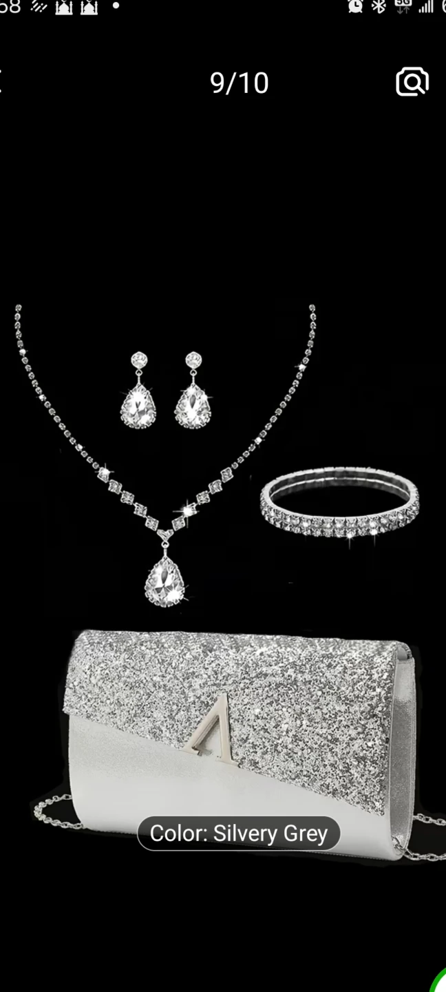 Silver Jewellery Set with Clutch