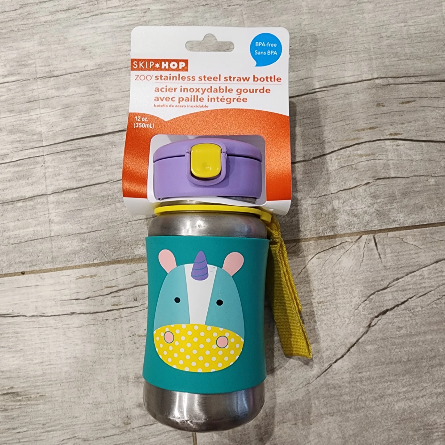 Skip Hop Zoo Stainless Steel Straw Bottle - Unicorn