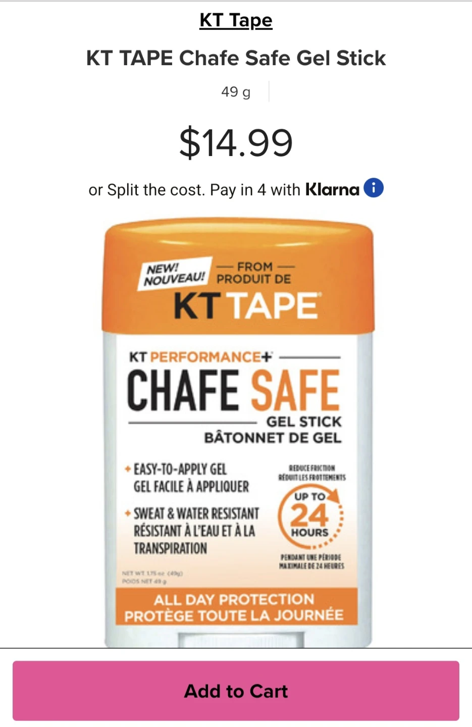 KT Tape Chafe Safe Gel Stick - photo 3