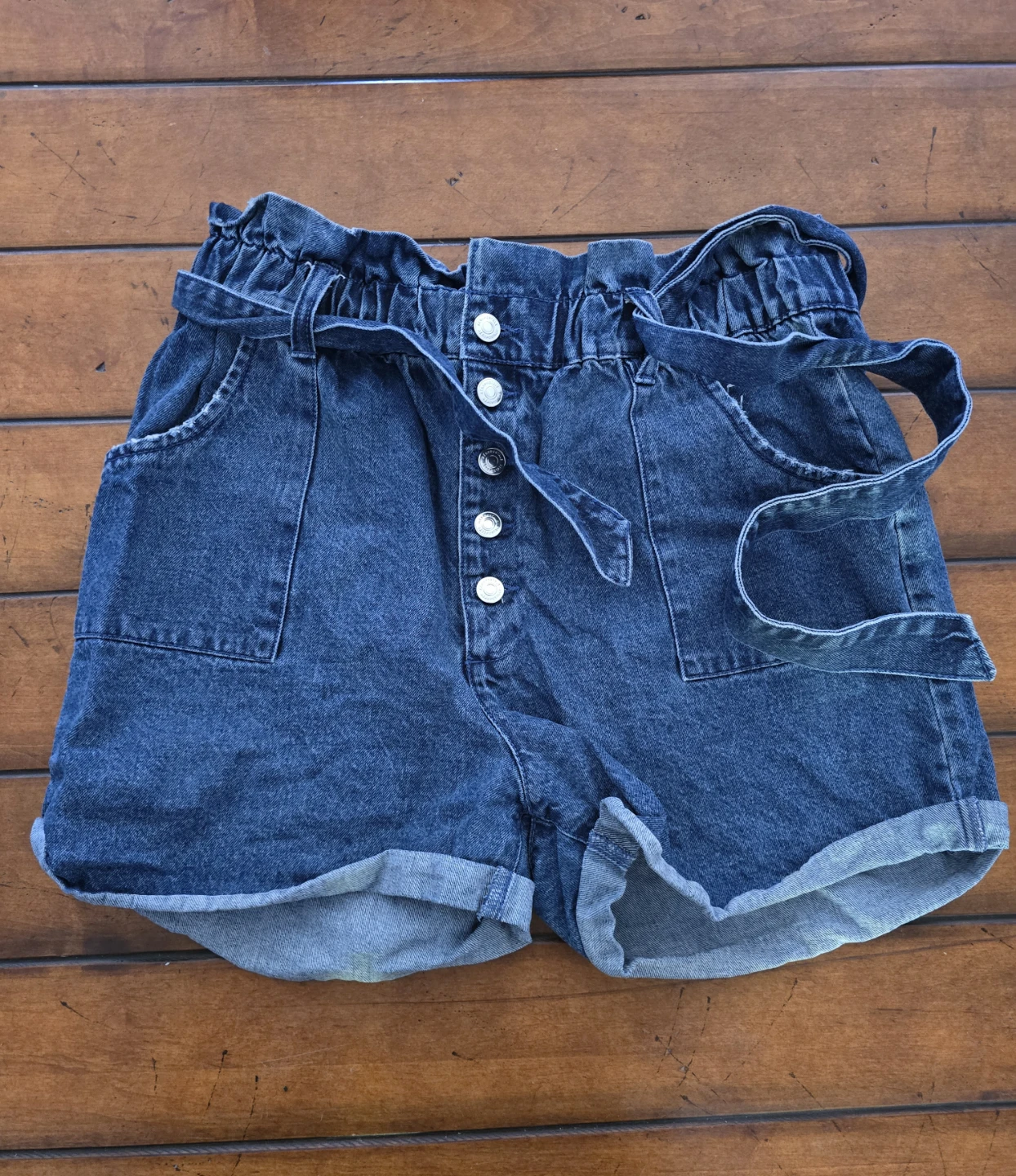 Women's Denim Paperbag Waist Shorts Aeropostale - photo 2