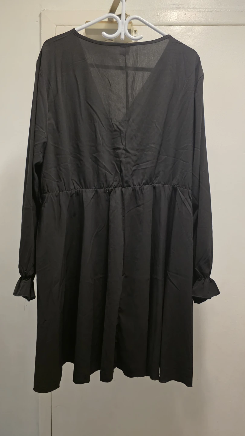 Black V-Neck Wrap Dress - Size XL - photo 2