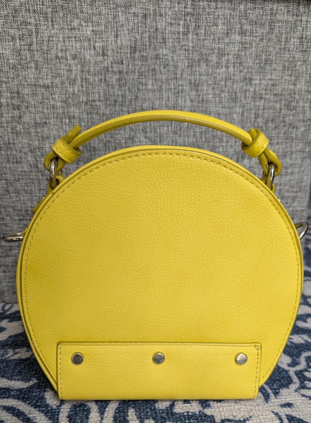 Zara neon yellow round cross body bag