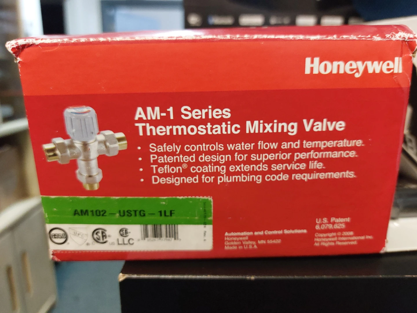 HONEYWELL  AM100-USTG-1LF Mixing Valve 1/2" Brass 70-145 F Union - photo 4