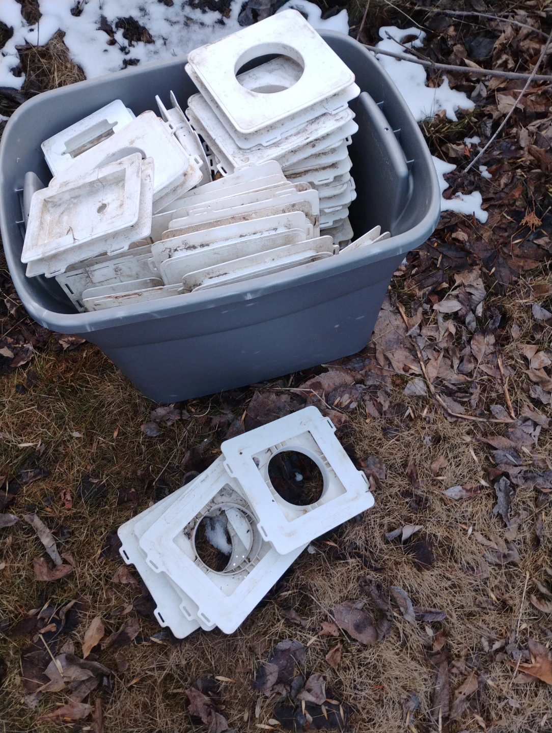 Vinyl light backer plates plug plates and hose bibs (Ewok)