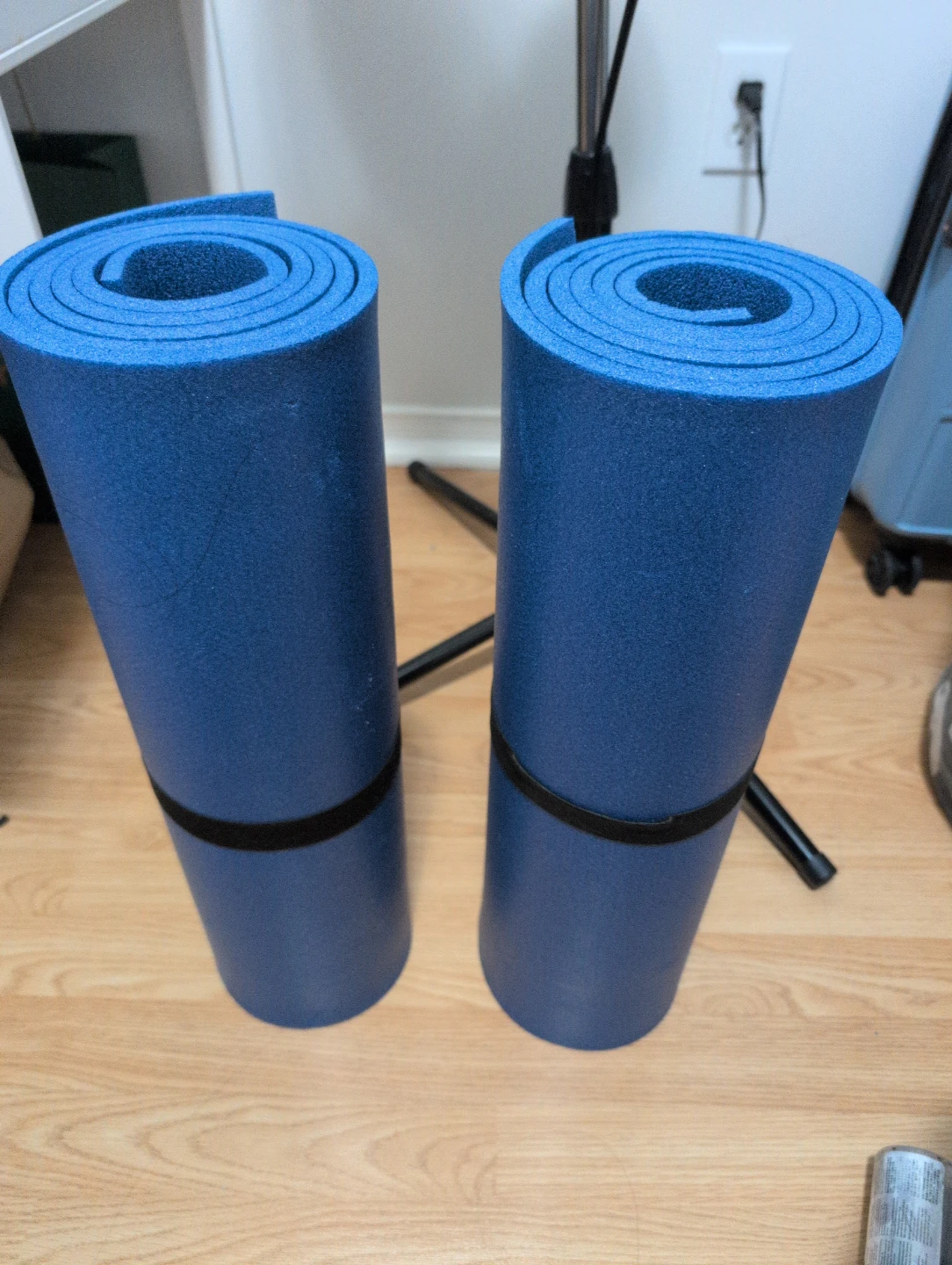 2 Blue Yoga/Exercise Mats with Straps