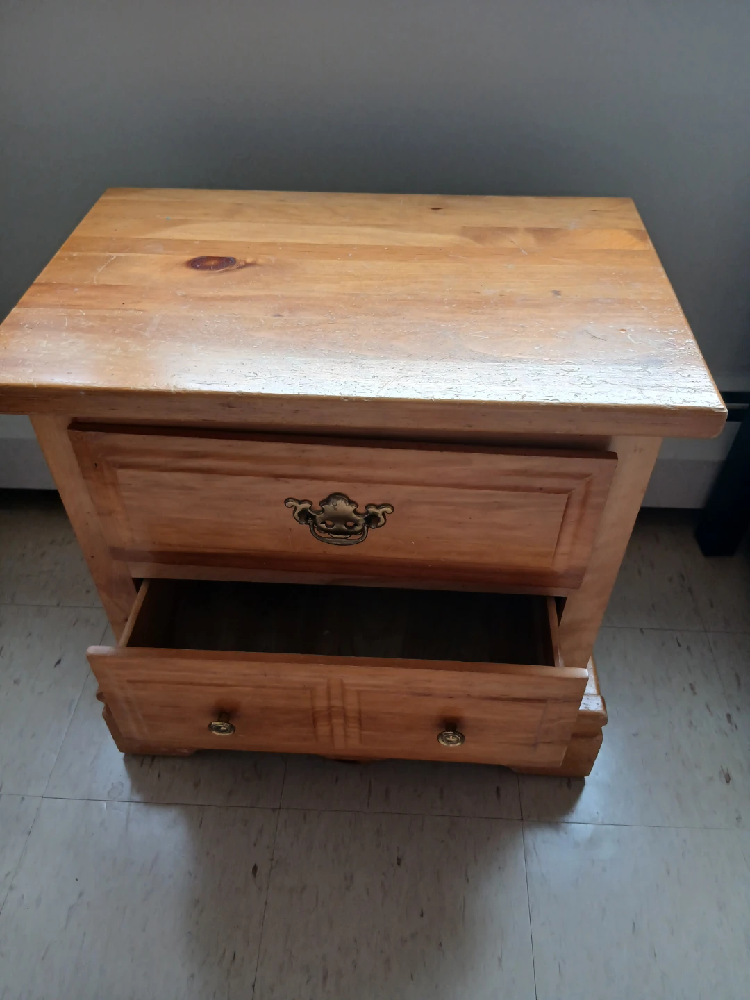 Wooden Nightstand with Drawer