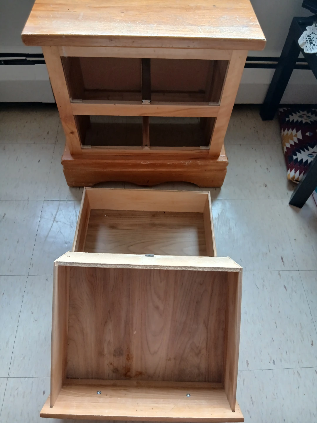 Wooden Nightstand with Drawer - photo 2