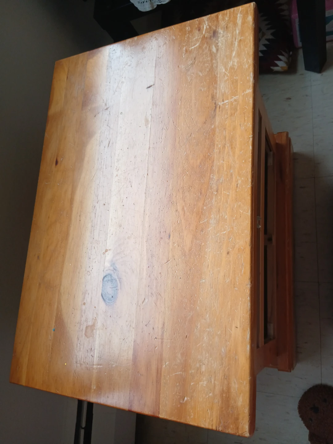 Wooden Nightstand with Drawer - photo 3