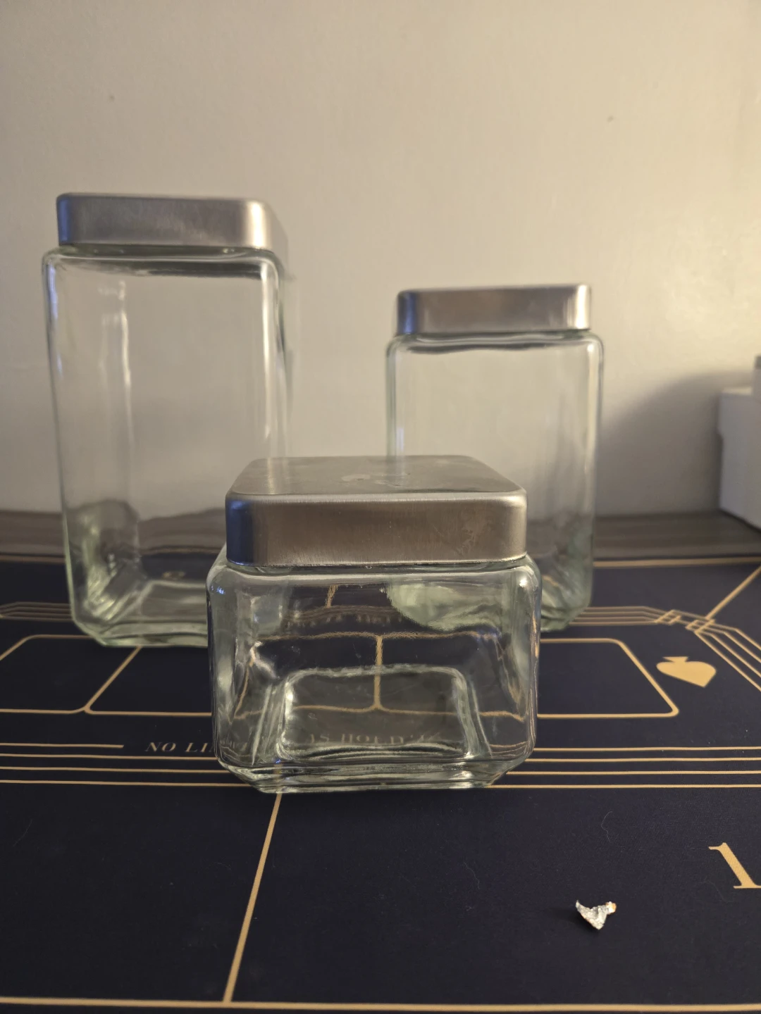 Set of 3 Glass Canisters with Metal Lids - photo 2