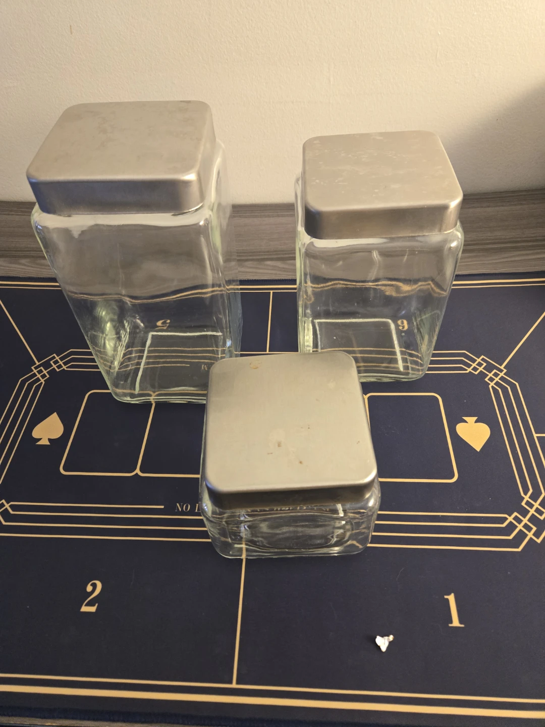 Set of 3 Glass Canisters with Metal Lids - photo 3
