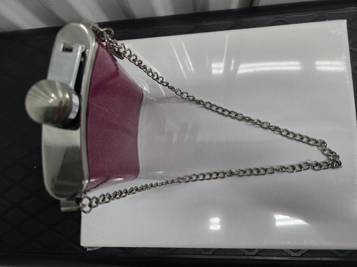 Pink Glitter Flask with Chain - photo 5
