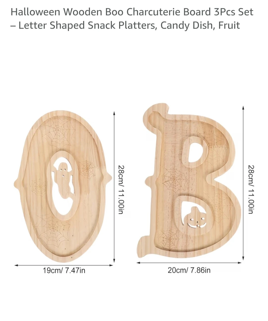 Halloween Wooden "BOO" Charcuterie Board Set - photo 4