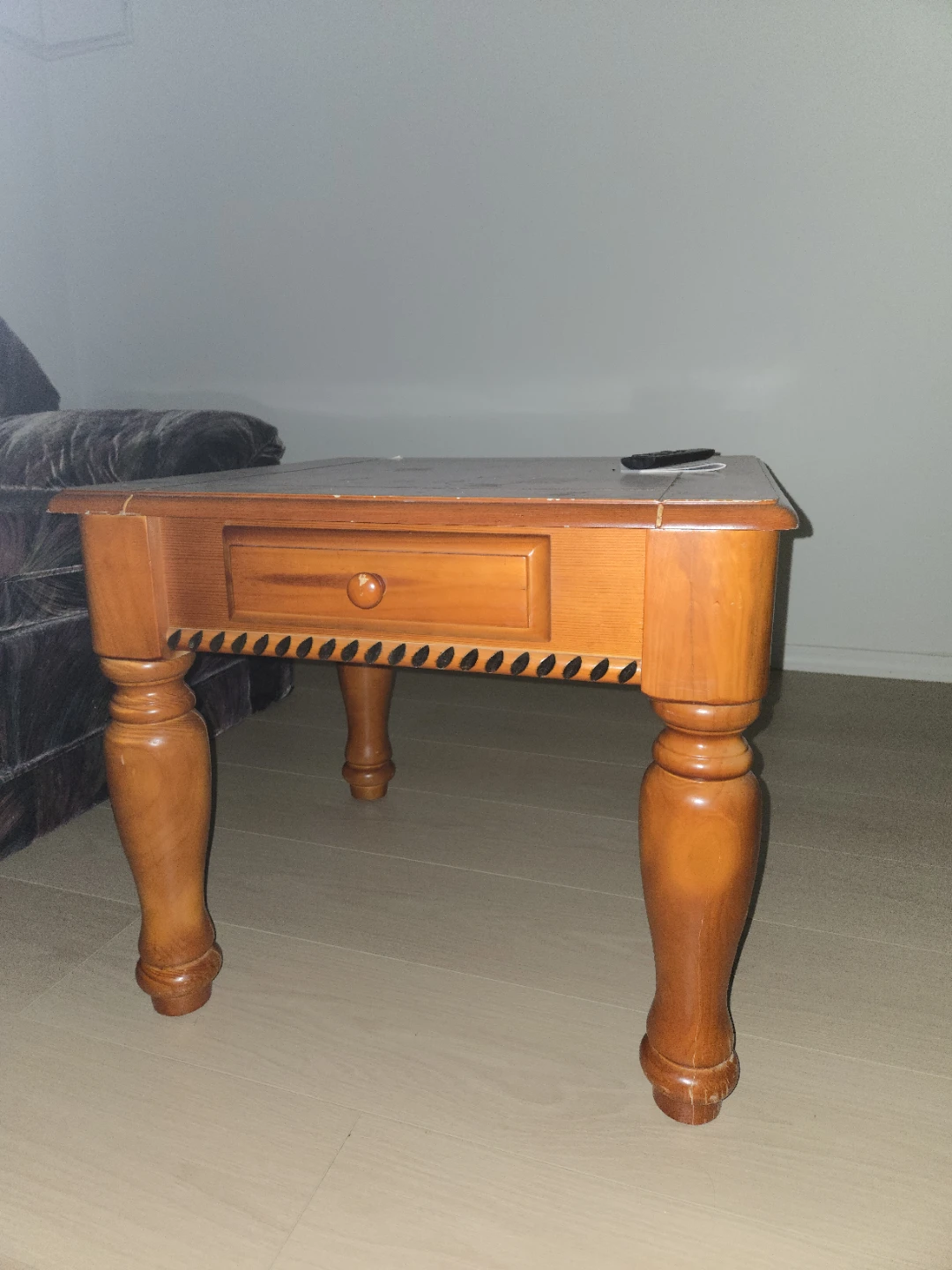 Wooden Coffee Table with Drawer