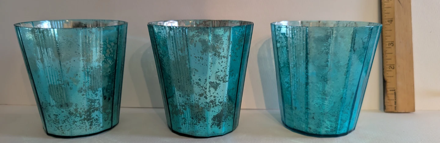 3 Glass Candle/Votive Holders