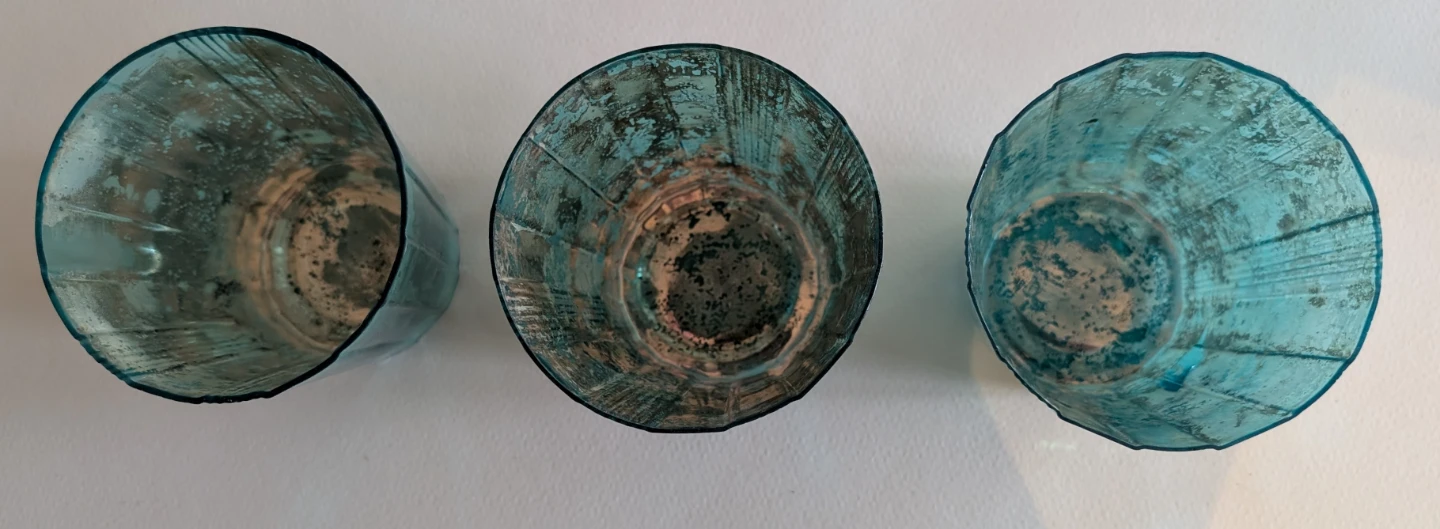 3 Glass Candle/Votive Holders - photo 2