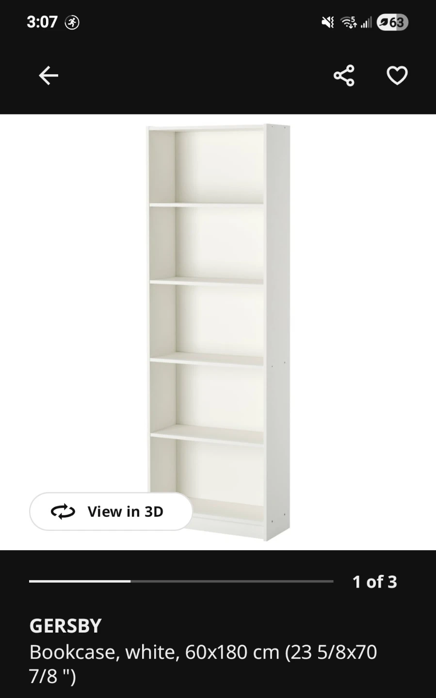 IKEA GERSBY Bookcase - White