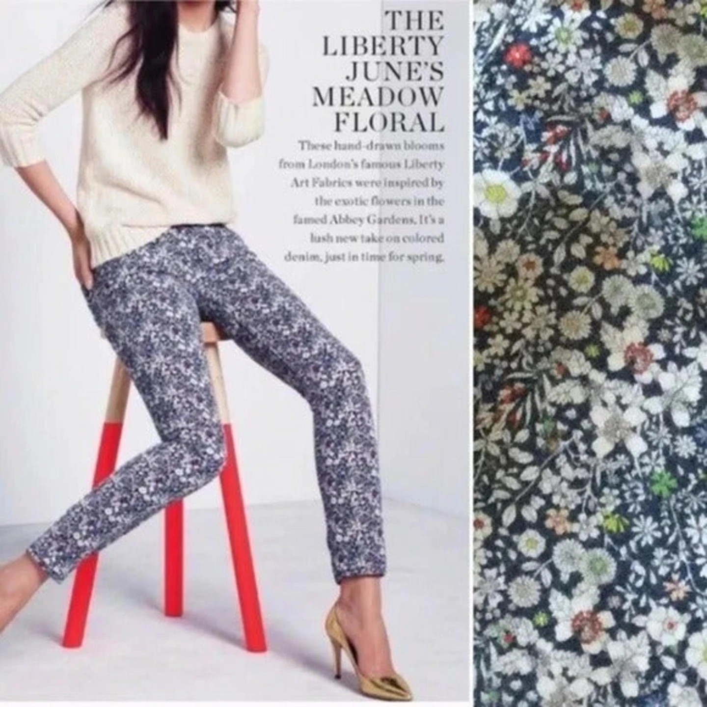 J. Crew Floral Print Toothpick Jeans (Side 28)