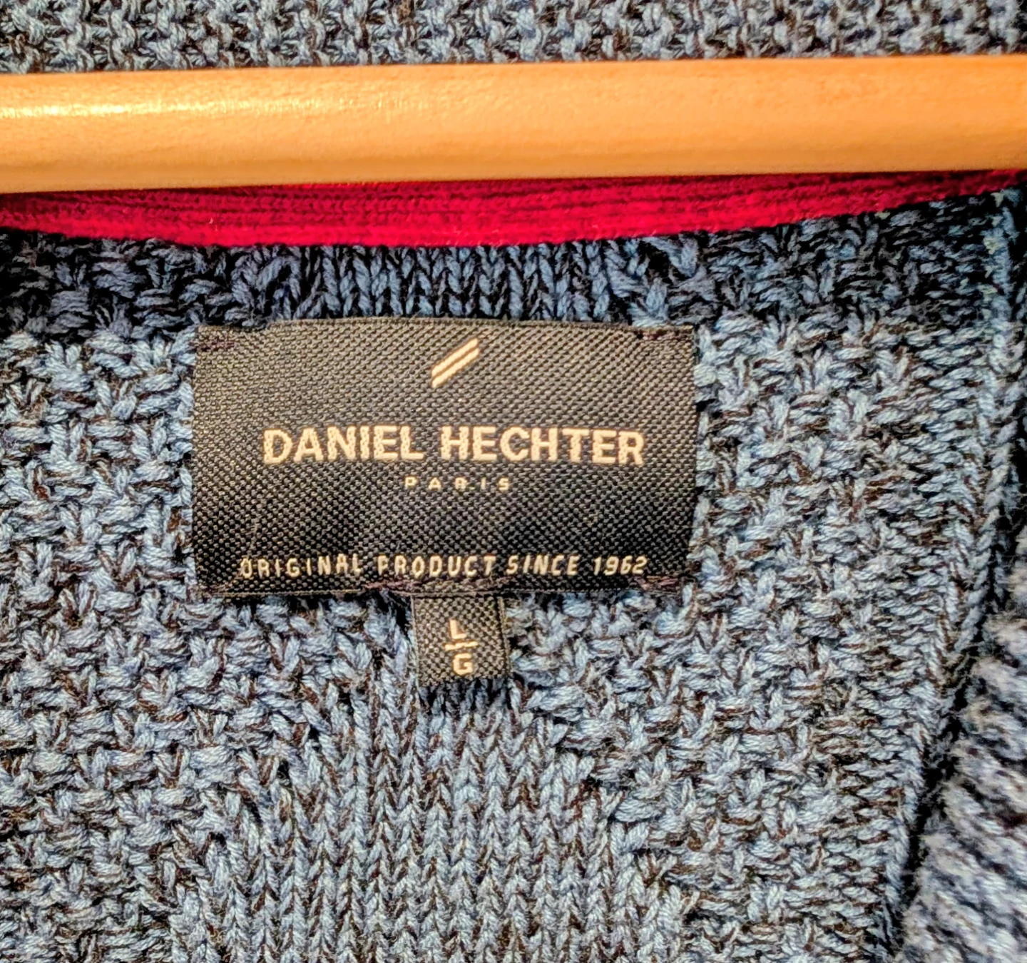Daniel Hechter Blue Cable Knit Shawl Collar Cardigan - Size L - photo 4