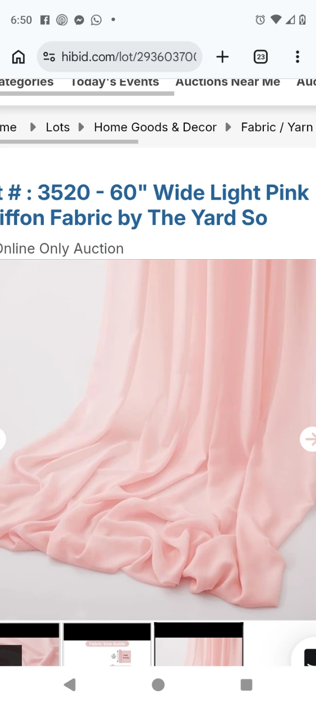60" Wide Light Pink Chiffon Fabric by The Yard So