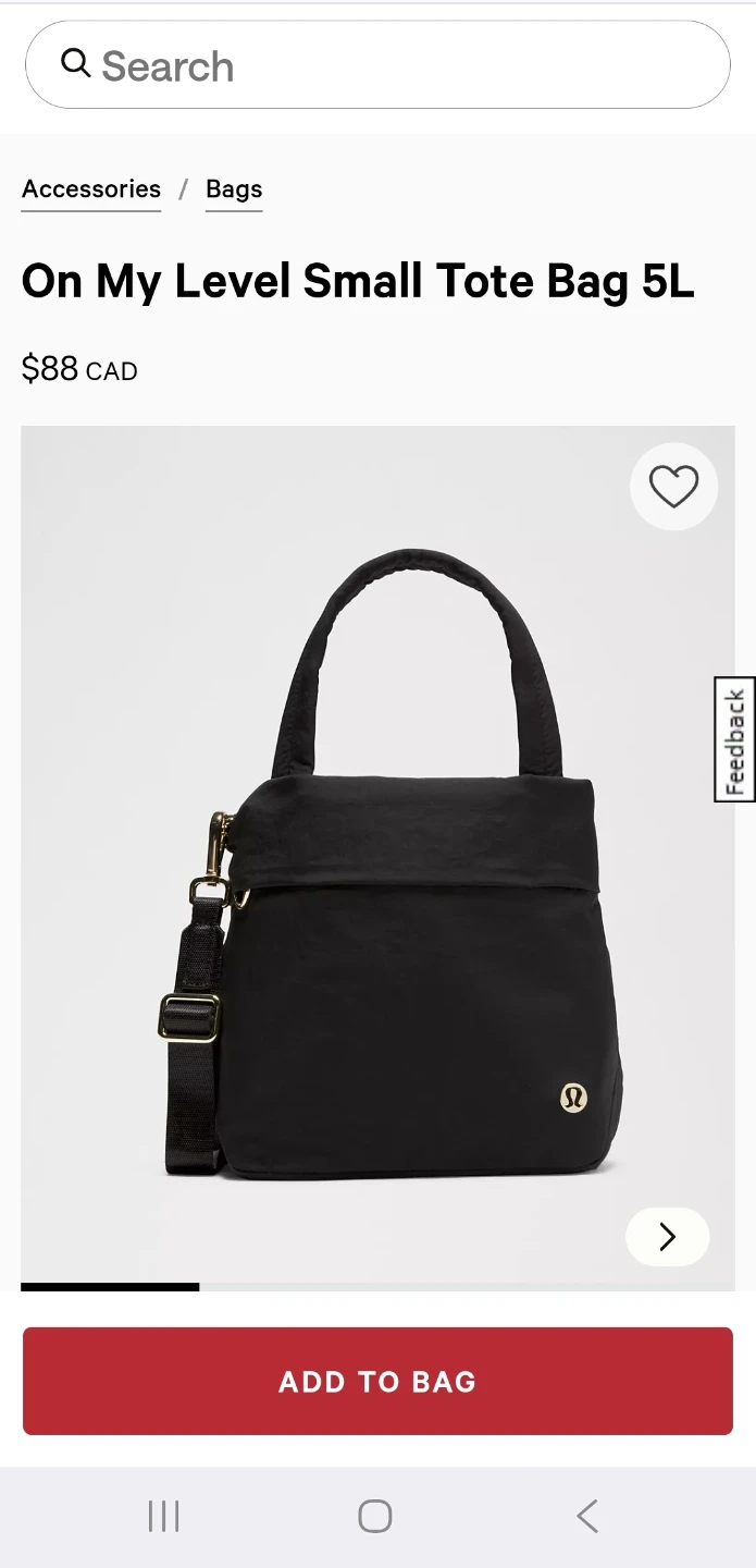 Lululemon On My Level Small Tote Bag 5L