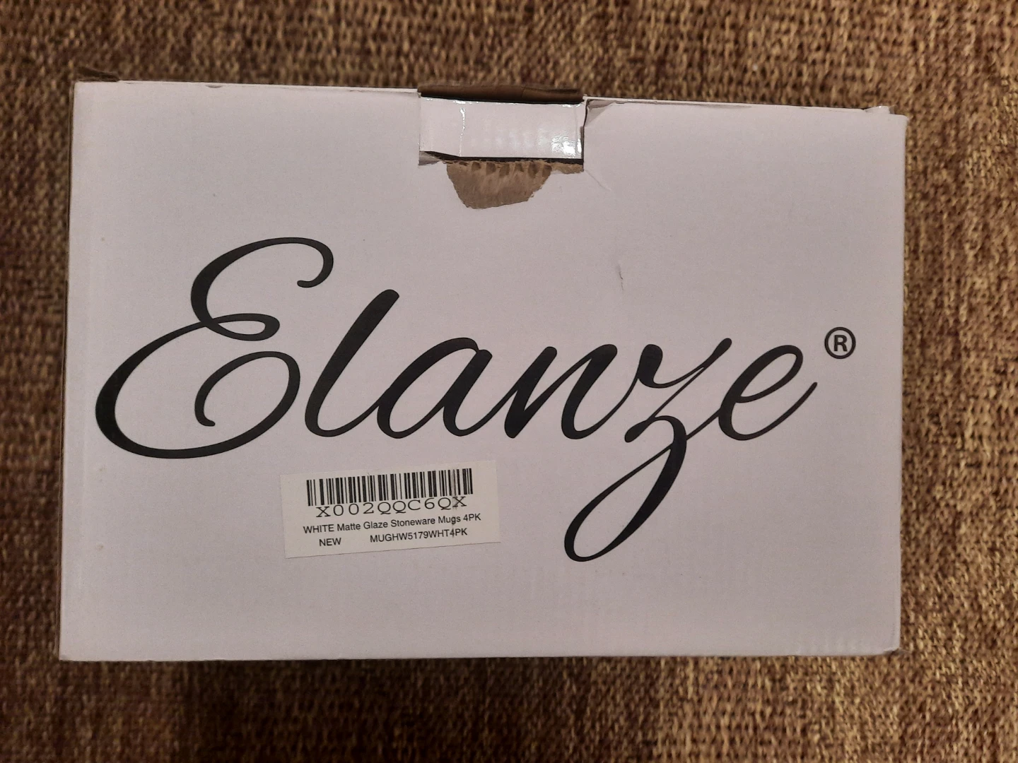 Elanze White Matte Stoneware Mugs - Set of 4