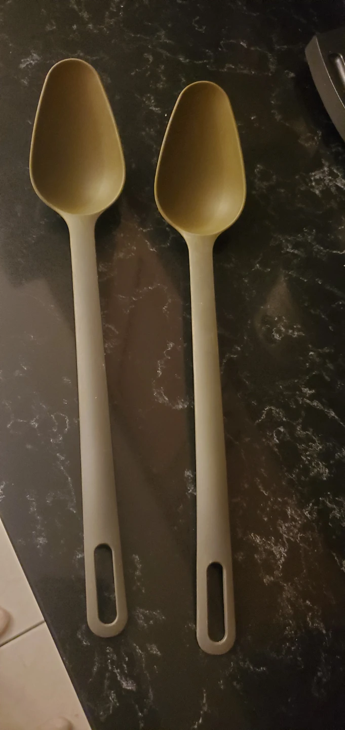 Set of 2 Grey Serving Spoons