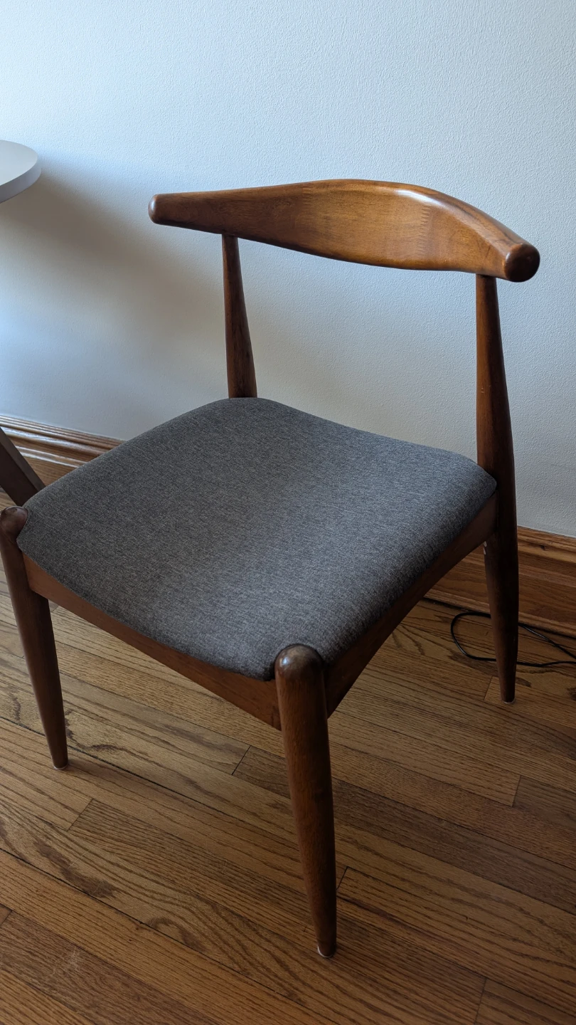 Set: Round Wood Dining Table with 2 Chairs - photo 2