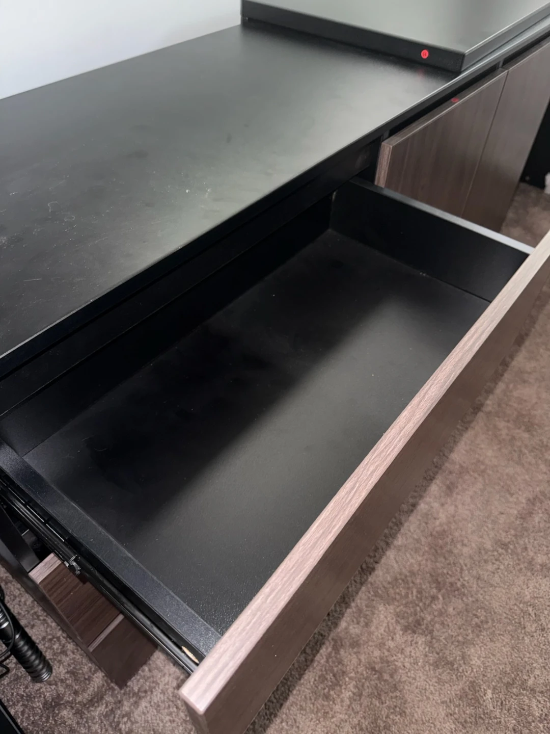 Modern Black and Walnut Desk with Drawers - photo 5