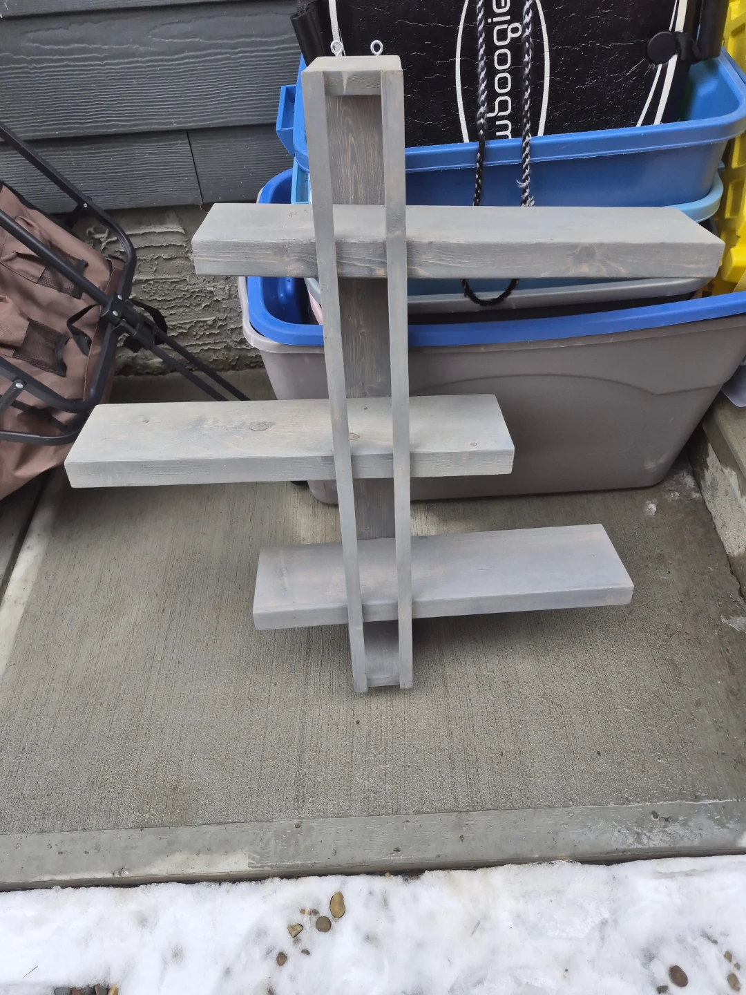Grey Wood Wall Shelf