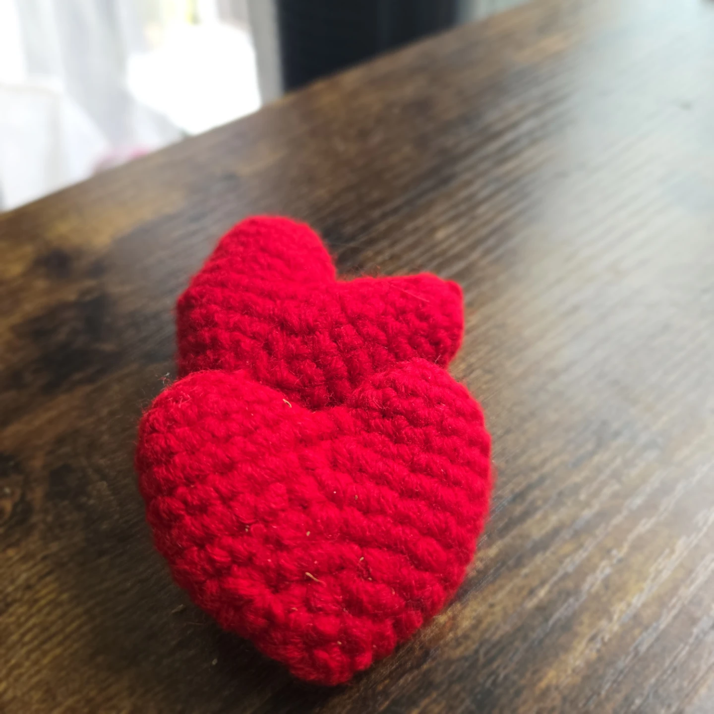 Handmade Catnip Crocheted Red Heart  (Set of 2)