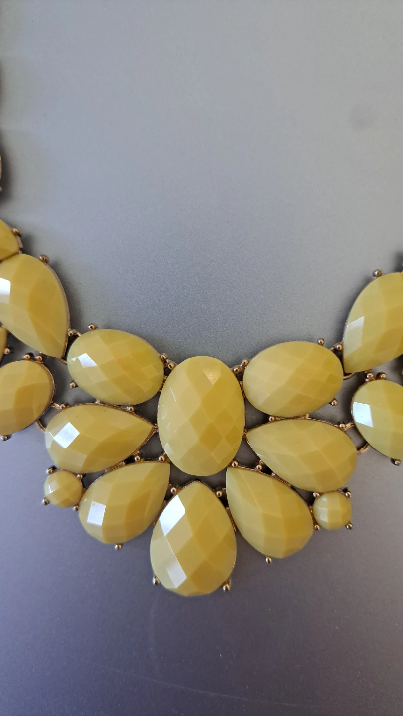Yellow Gem Statement Necklace - photo 2