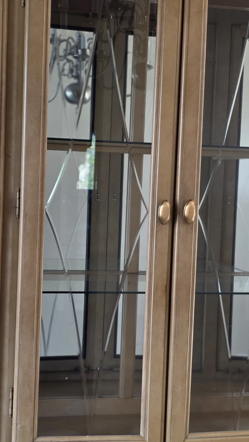 Light Wood China Cabinet with Glass Doors & lights - photo 2