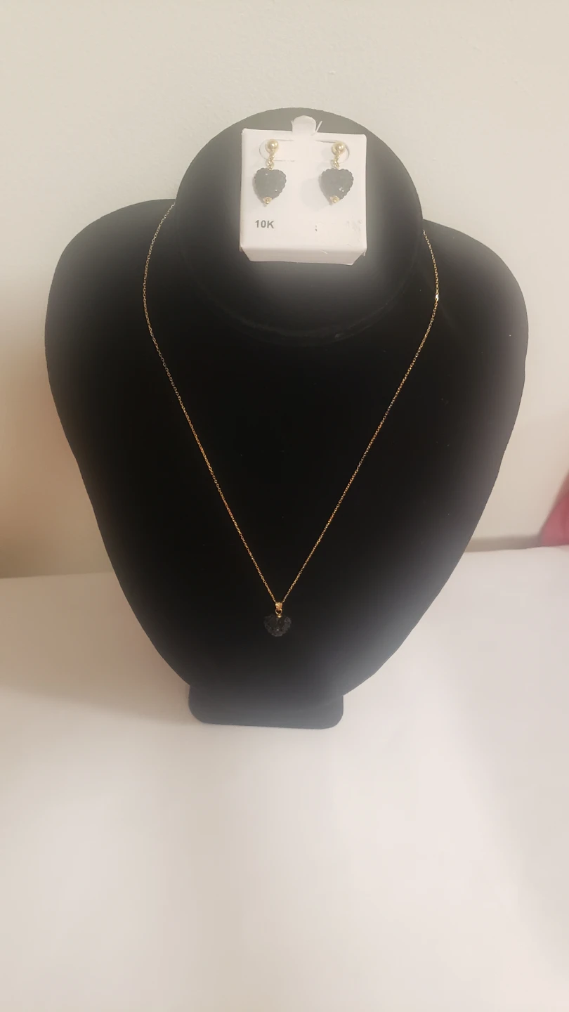 Like New 10K Real Gold Set Necklace and Earrings - photo 2