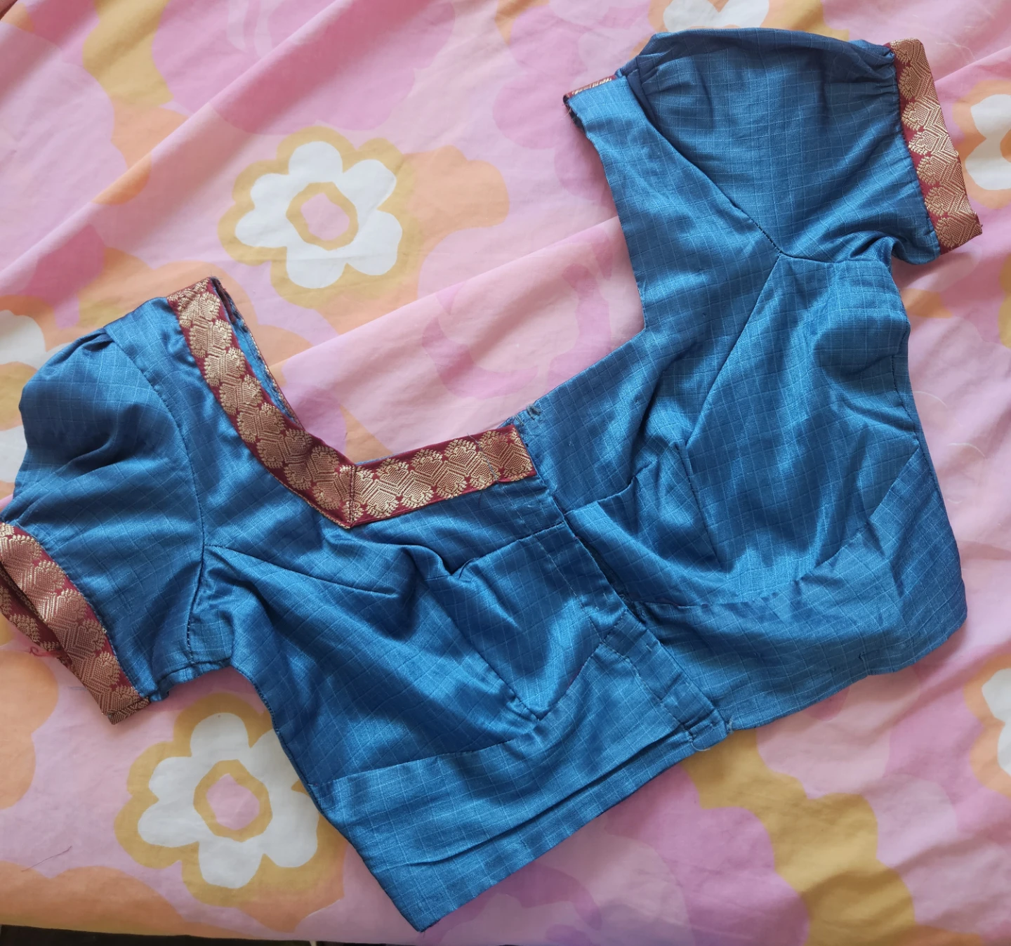 Blue Saree with ready made blouse - photo 2